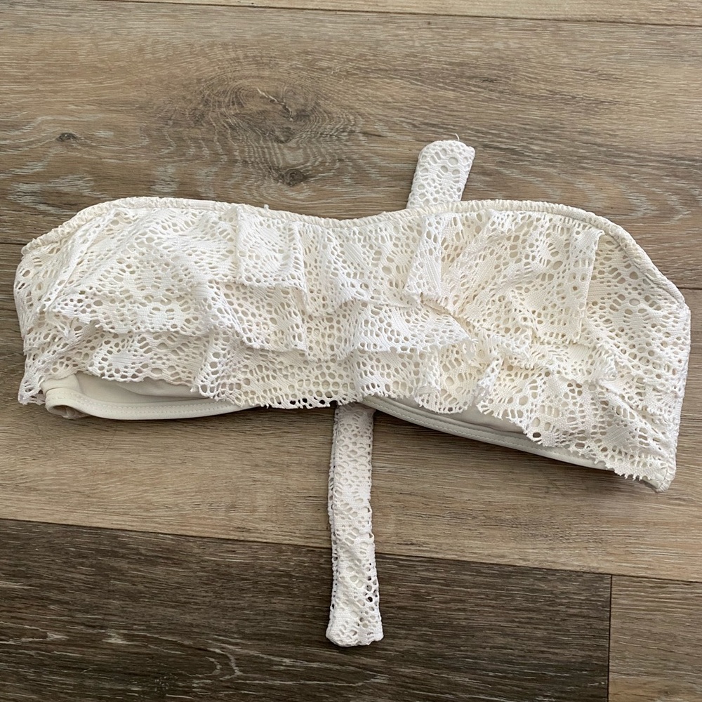 Candie’s Swim Strapless White Bikini Top